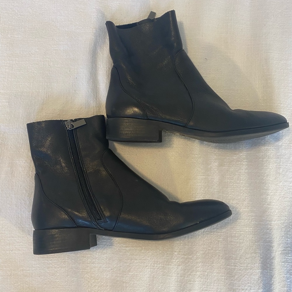 Faux leather boots